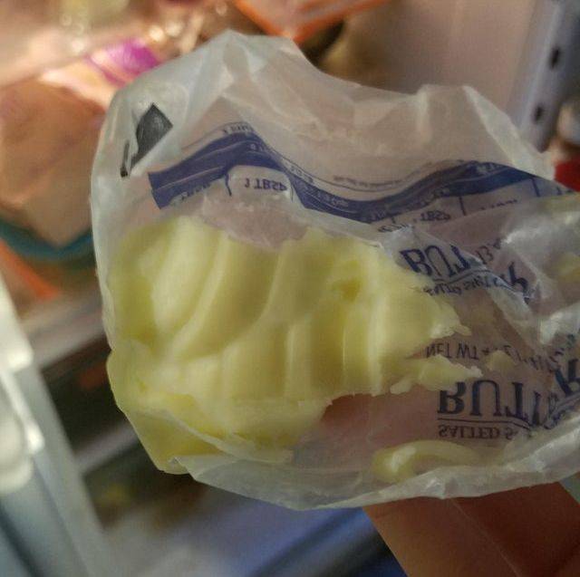 stick of butter with bite taken out of it