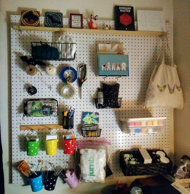 peg board organized 