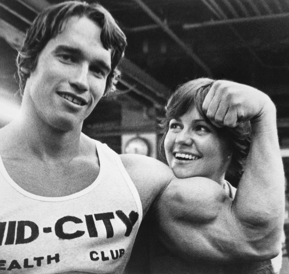 Arnold Schwarzenegger and actress Sally Field