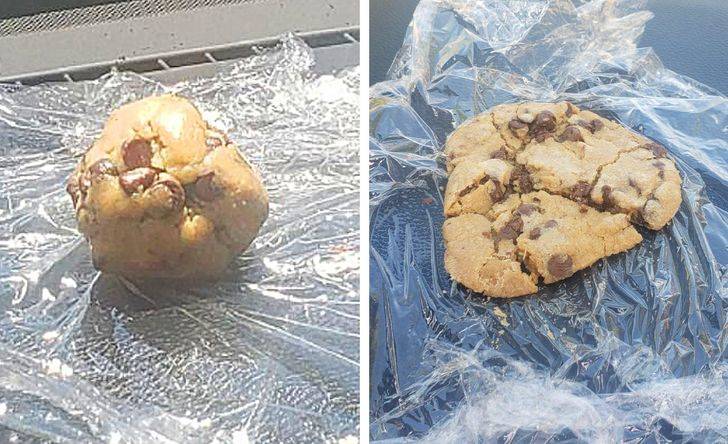 baking cookie dough on car dash