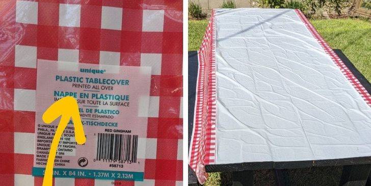 tablecloth says it's printed all over, but it's only on the edges