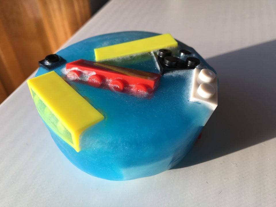 homemade soap with lego in it
