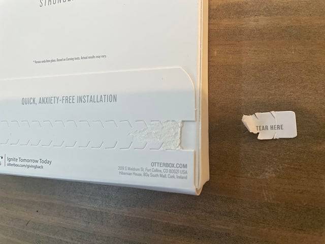 tear away strip didn't tear
