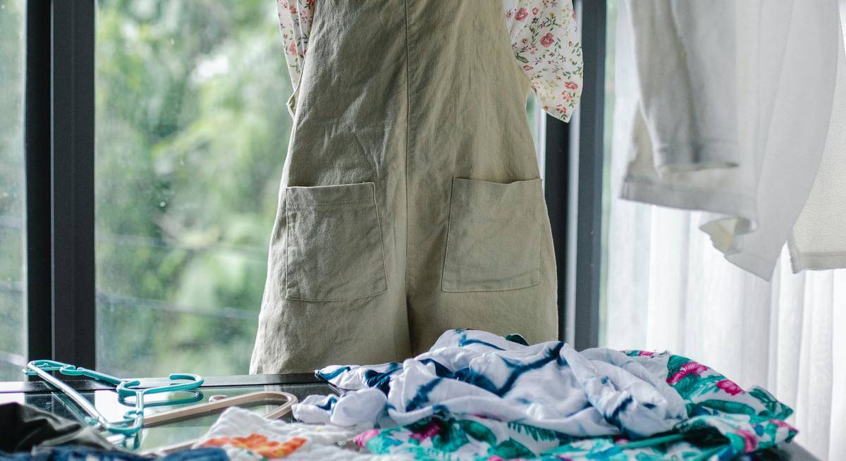 someone going through their closet