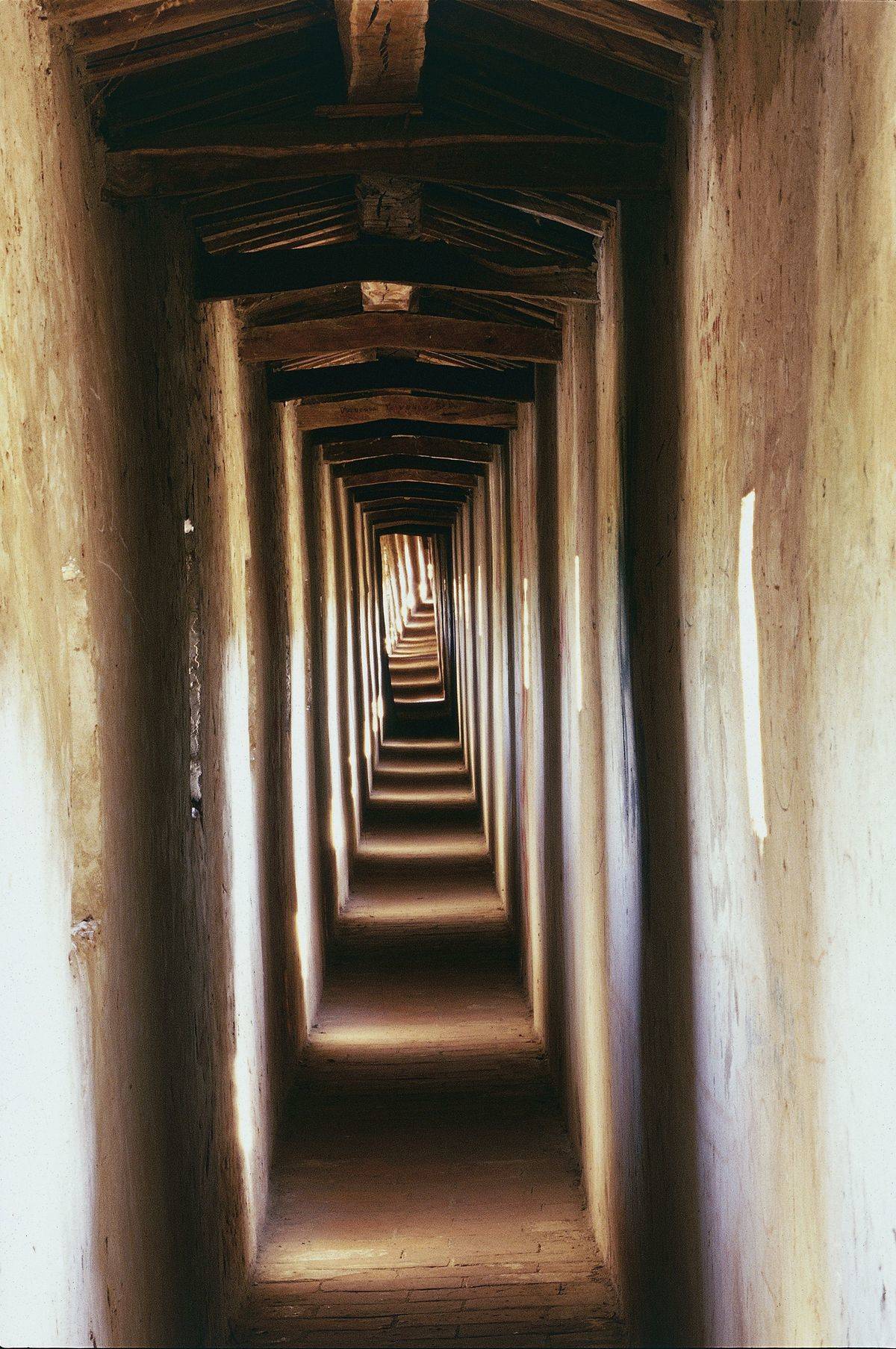 A narrow passageway is seen.
