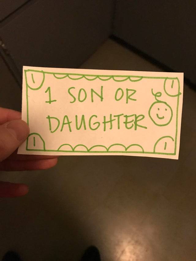 coupon to husband for christmas good for one son or daughter