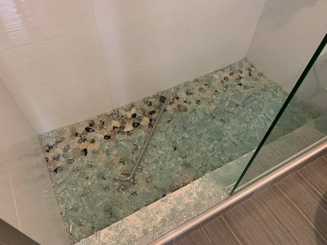 broken glass shower