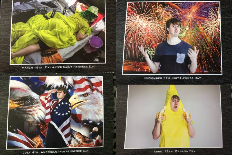 funny calendar from brother with personalized photos