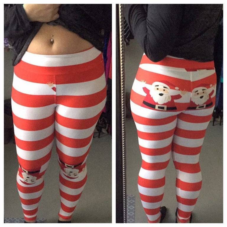 inappropriate santa christmas leggings