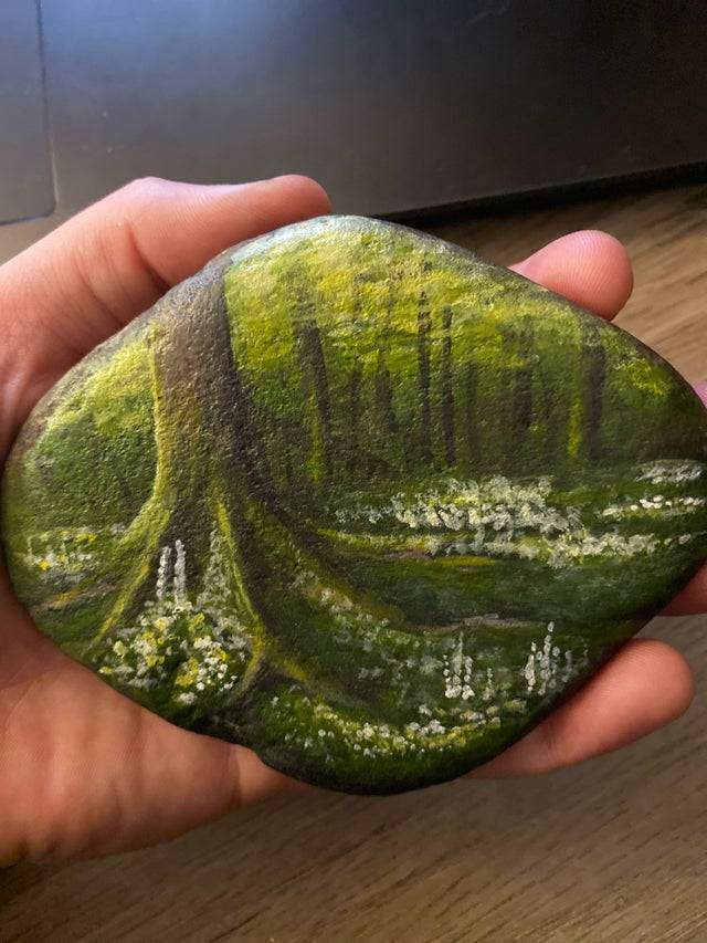 painted rock as gift from unemployed girlfriend