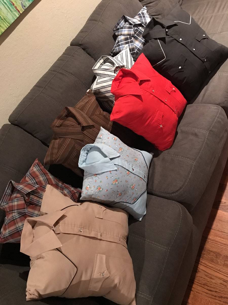 pillows made from shirts that belonged to grandpa who passed away