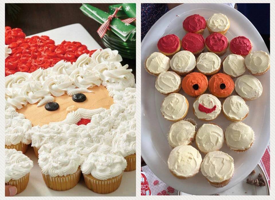 santa cupcake display expectation vs reality