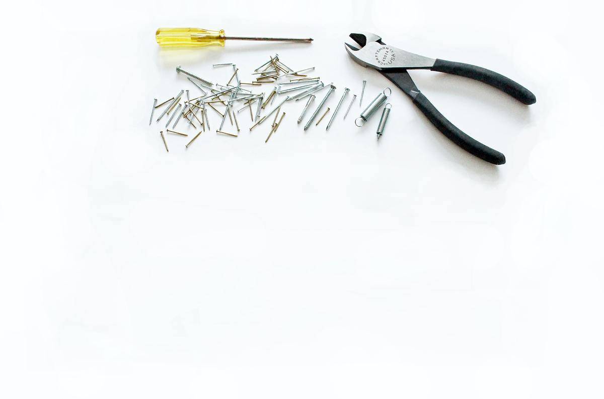 nails, screwdriver, and pliers