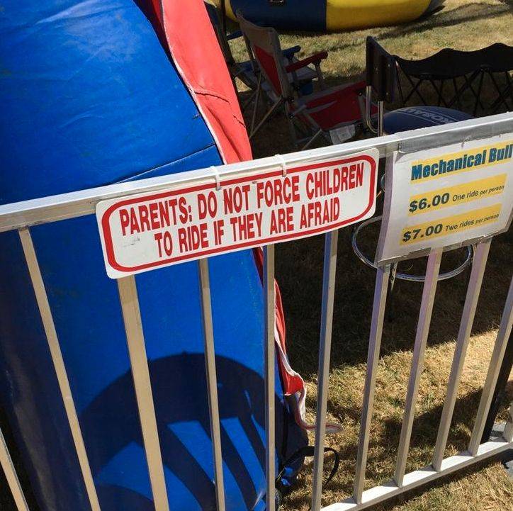 don't force children to ride sign