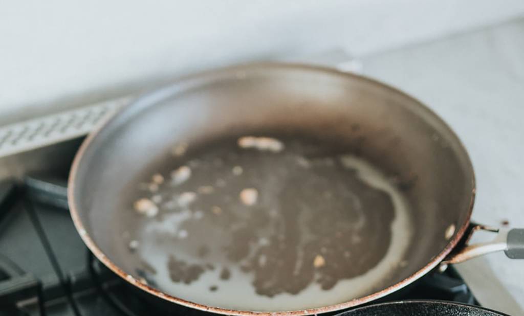 Grease in a pan