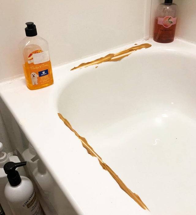 peanut butter on bathtub