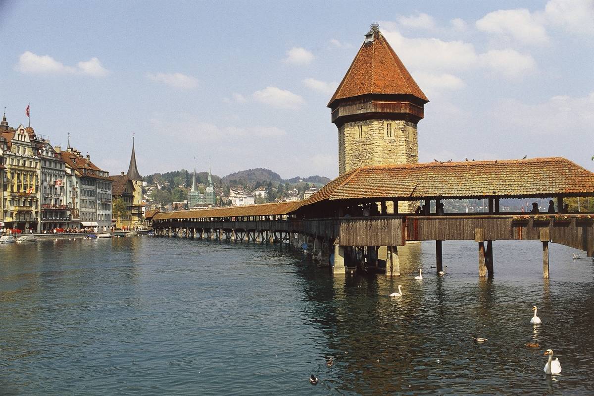 Kapellbrücke Is The Oldest Wood-Covered  Bridge In Europe