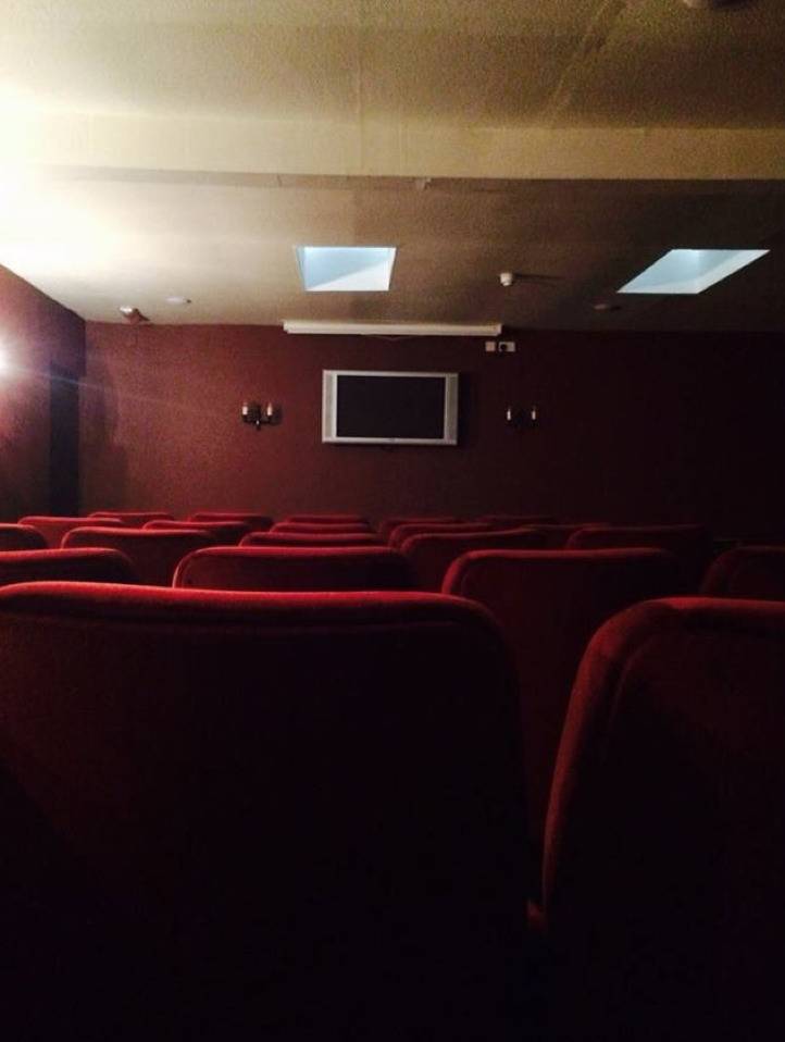 movie room screen in hotel is too small for the room