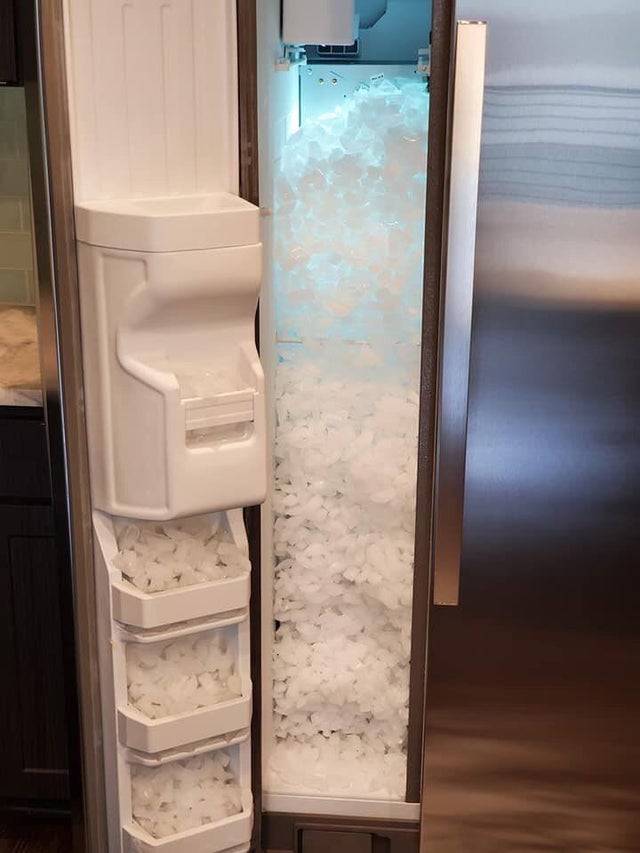 freezer full of ice