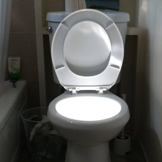 glowing toilet bowl