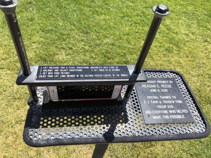 interesting phone holder at museum