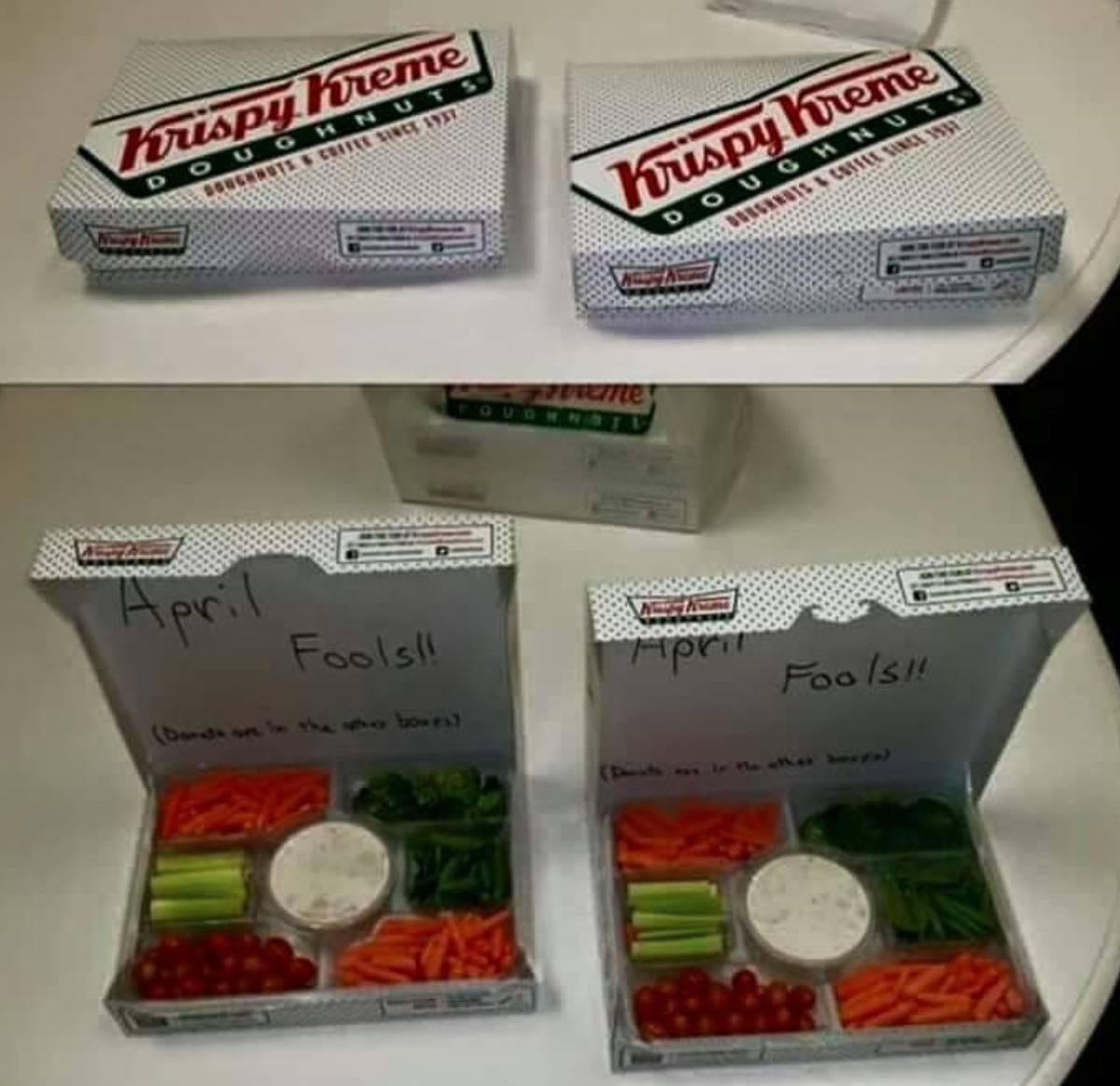 krispy kreme boxes that have veggies in them 