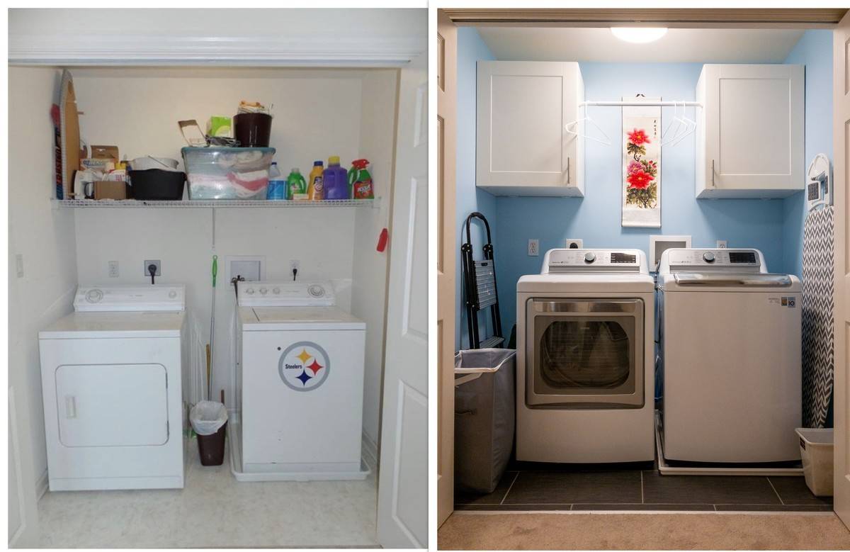 laundry room makeover before and after 