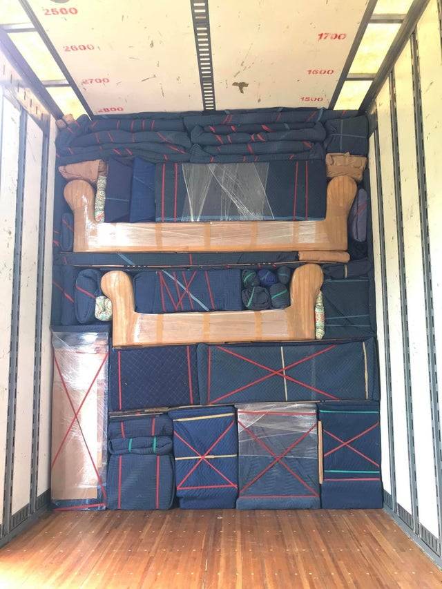 loading truck filled from top to bottom