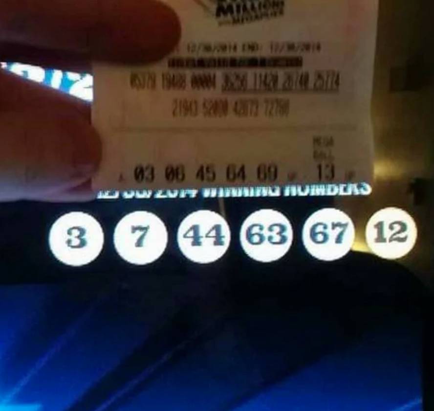 person's lottery ticket is almost identical to winning numbers