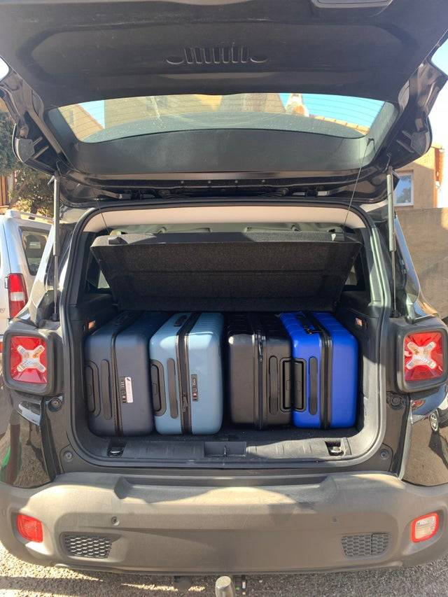 luggage in the car fits in the trunk
