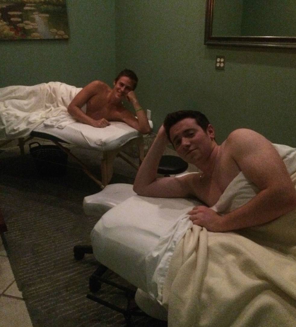 two men on massage beds together