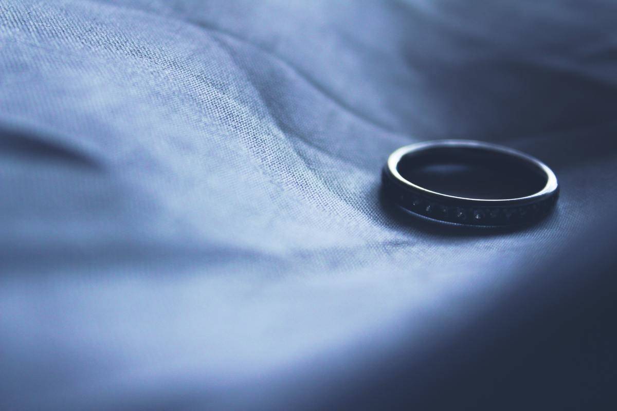close up of wedding ring not being worn