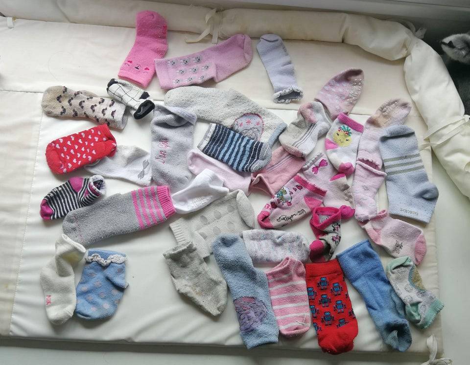 30 individual kids socks none of which have a match in the laundry
