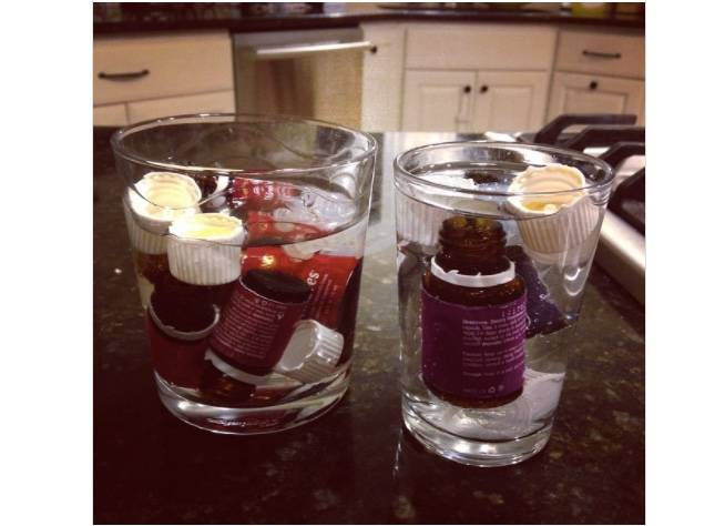 empty essential oil bottles