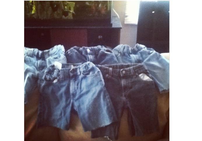 jeans cut into shorts