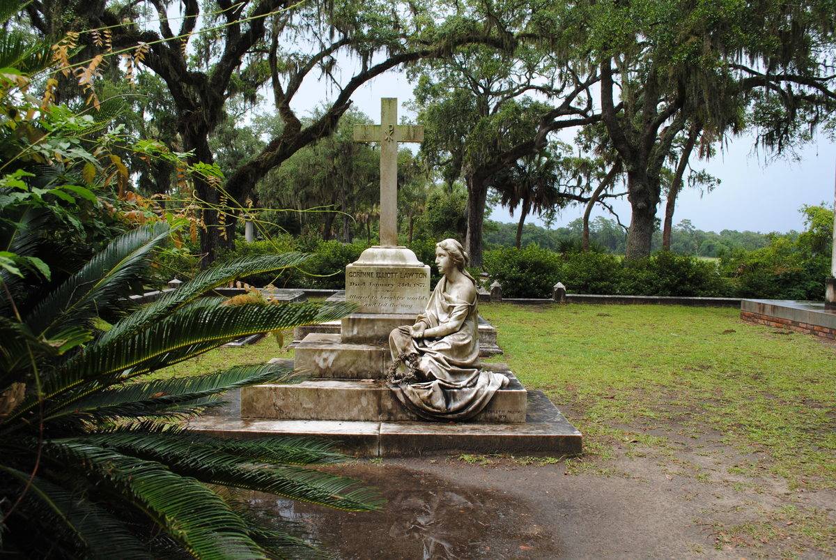 The famous Bonaventure Cemetery, Savannah, Georgia on a stormy day.