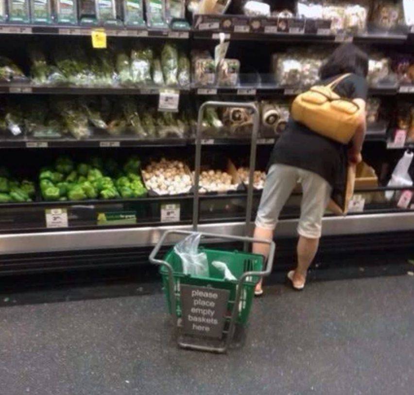 woman shopping with basket 