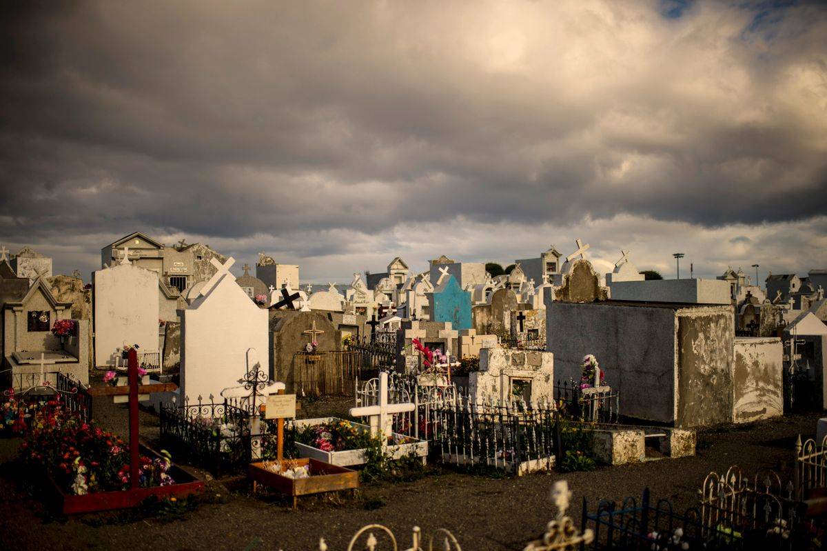 Graves are pictured at Punta Arenas cemetery.