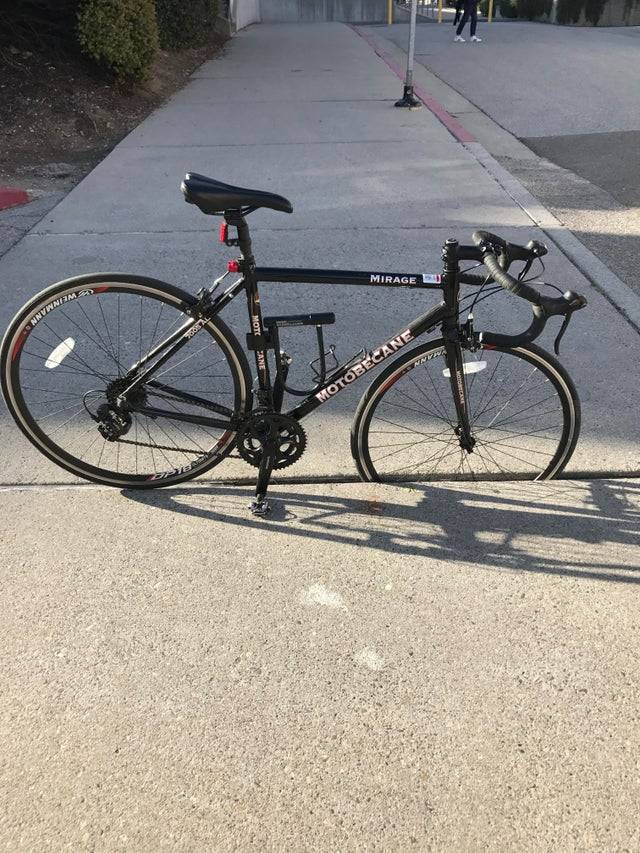 bike that got caught in sidewalk crack