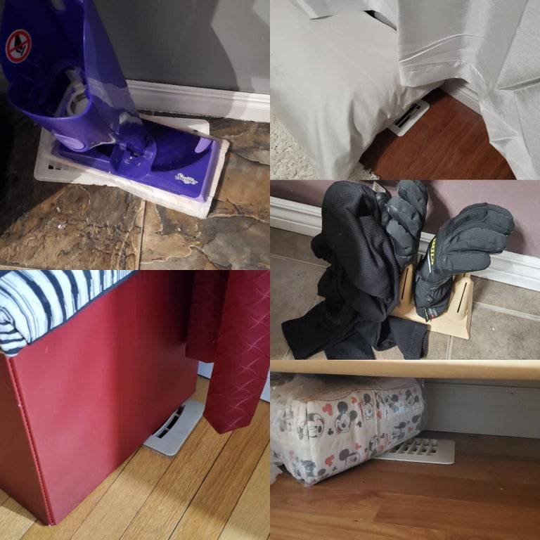 wife complains the house is cold but also blocks the vent with swiffer, with couch, with gloves