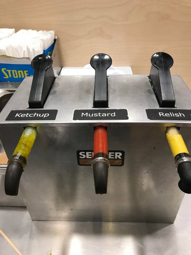 condiment pumps are labeled wrong