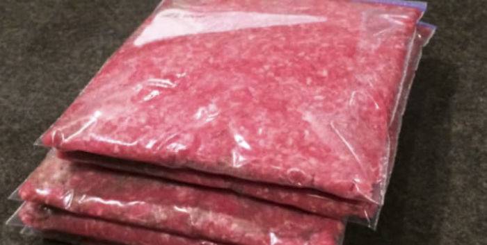 ground beef in freezer bags