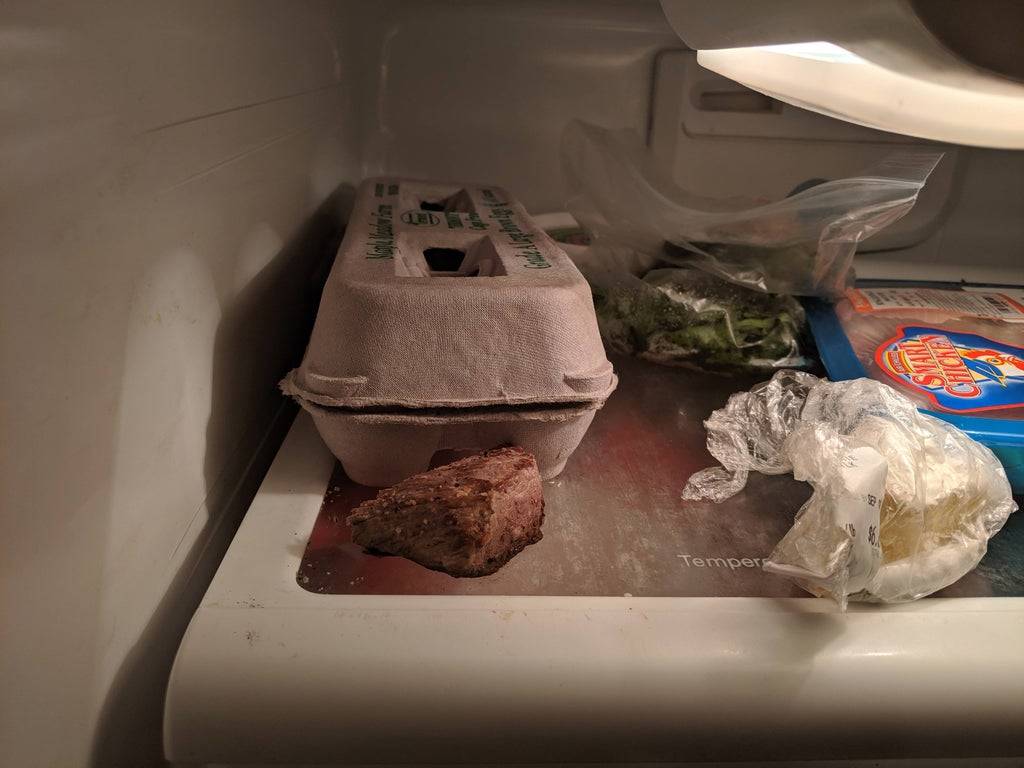 husband put piece of cooked steak unwrapped in the refridgerator