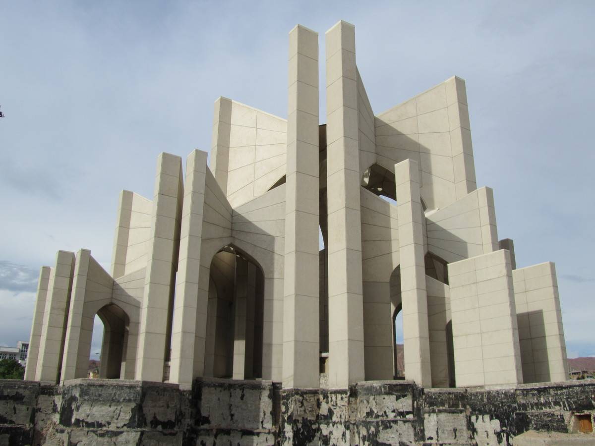 Pictured is the intricately designed building at Maqbaratoshoara.