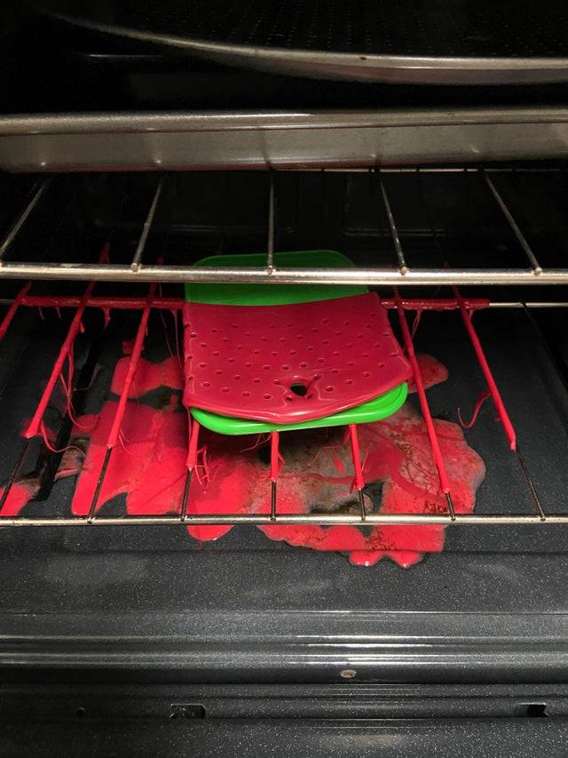 melted cutting boards in oven because husband didn't look before turning it on