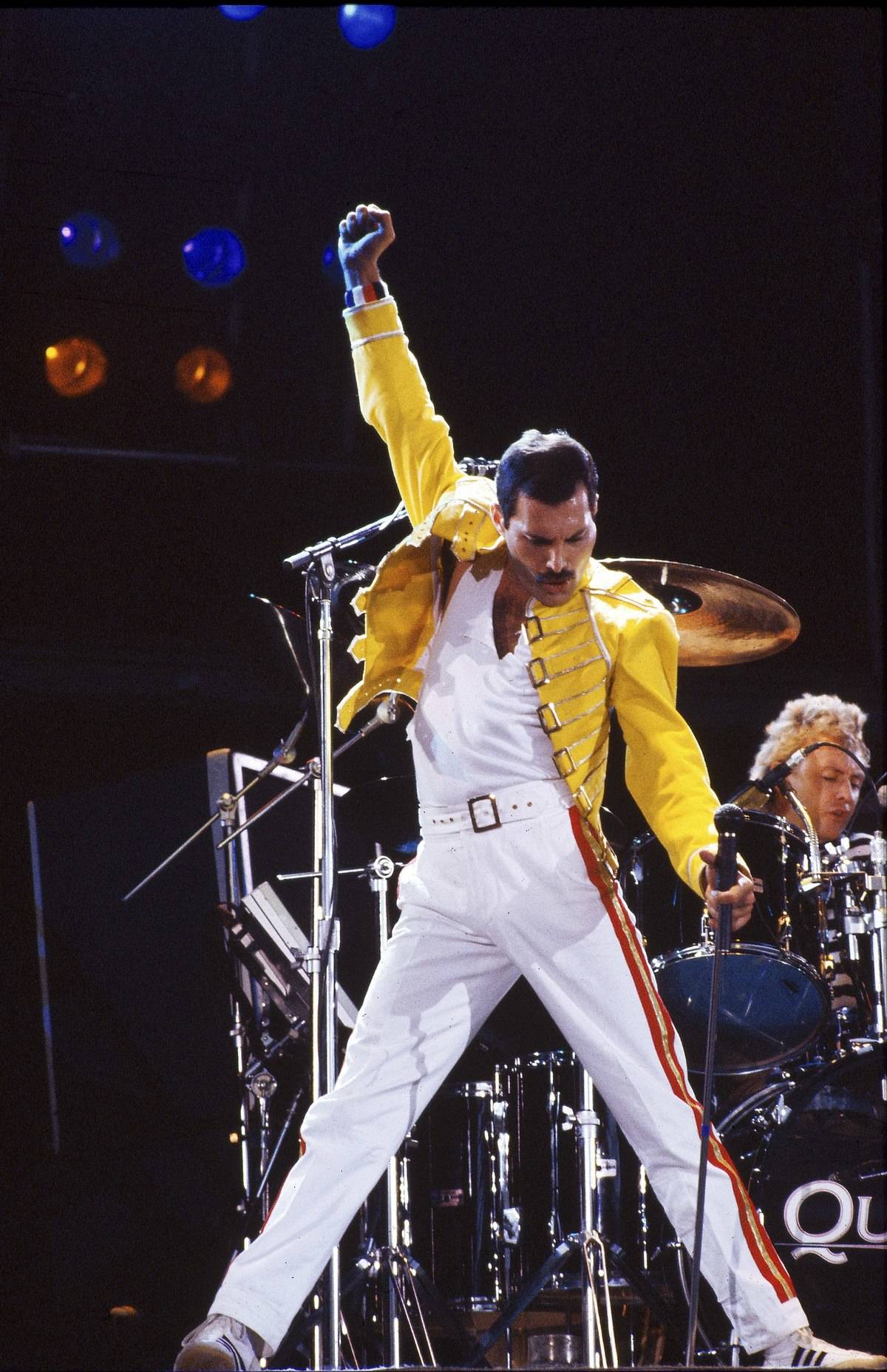 Freddie Mercury performing