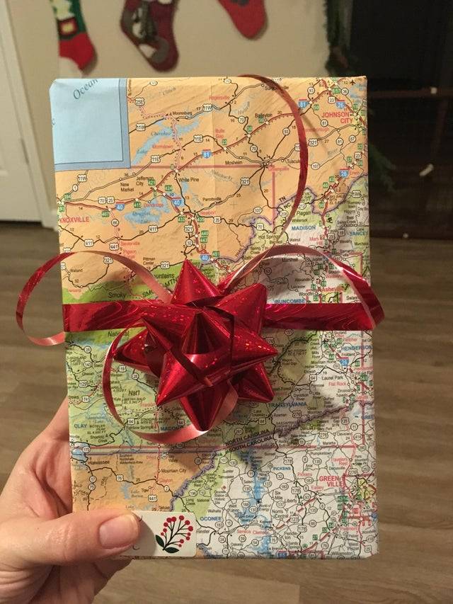 map wrapping paper