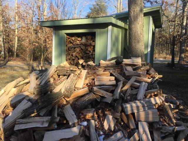 extra wood stored in shed