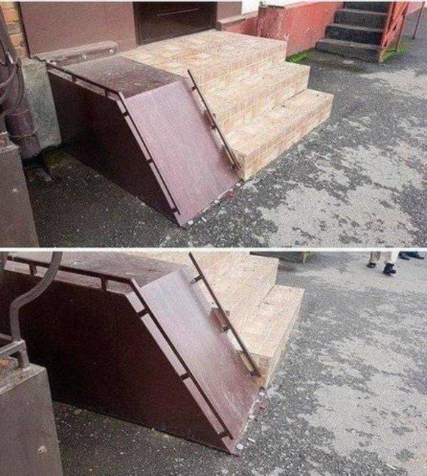 very steep ramp 