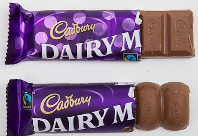 dairy milk bars square and rounded 